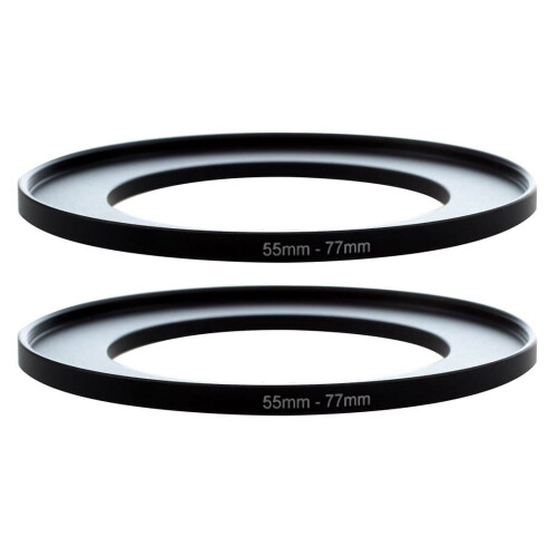 2X Metal 55mm-77mm Camera Step Up Filter Ring Adapter 55-77