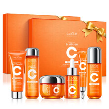 Vitamin C Skincare Set with Niacinamide, 6Piece Facial Care Kit for Women, GiftReady Box