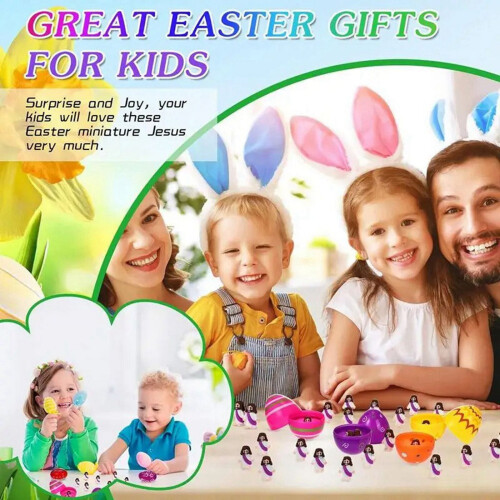 18 τεμάχια Jesus Toys Πασχαλινό σχέδιο Μίνι καουτσούκ φιγούρα του Ιησού για να κρυφτεί