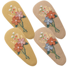 2Paires Accessoires Cheveux Fille En Tissu Et Alliage Assortis