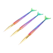 3pcs Mermaid Handle Nail Art Liner Brushes Set with Precision Tip for Gel Nails