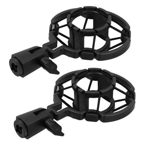 2Pcs Anti-Vibration Black Plastic Shock Mount Microphone Holder Clip