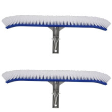 2pcs 18 Inch Outdoor Pool Wall Brush Swimming Pool Cleaning Tool Aluminum Handle