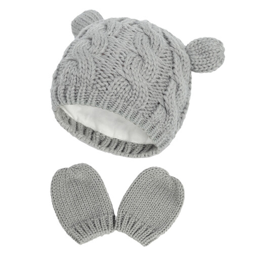 1Ensemble Bonnet Laine Tricotés Épais Automne