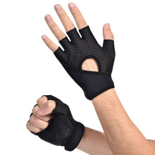 3 Pairs Yoga Gloves Non Slip Pilates Half Finger Protector M Black