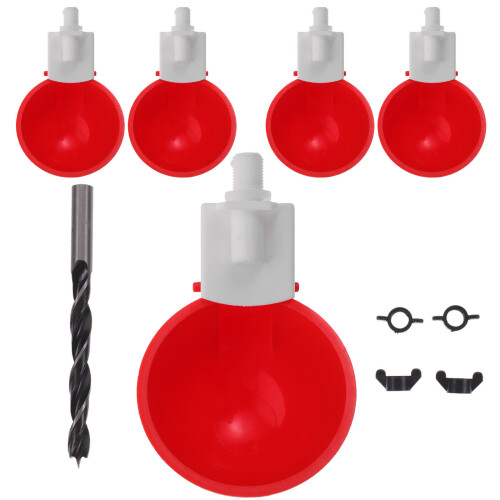 5 Sets Automatic Chicken Water Cup Red Pp