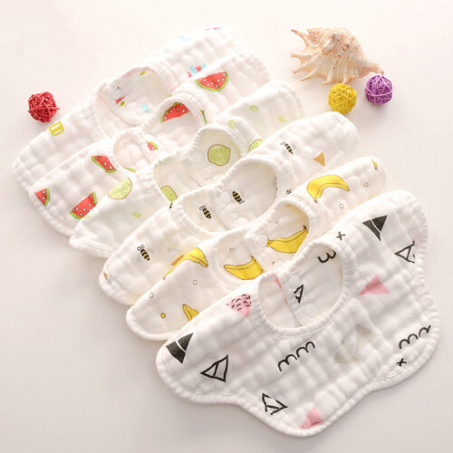 LUDLZ Windfall Muslin Watermelon Pattern Cotton Baby Bib