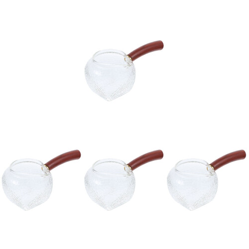 4pcs Milk Cup With Side Handle Triangle Wood 2