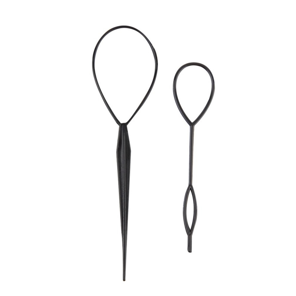 Unisex 2Pcs Hair Braid Tool And Ponytail Maker Set, Styling Accessory For Topsy Tail Women And Girls