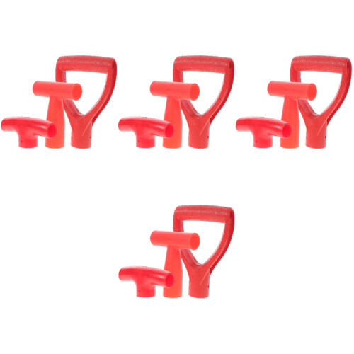 4 Count D-Shaped Handle Household Spade Utensil Handles Red 2