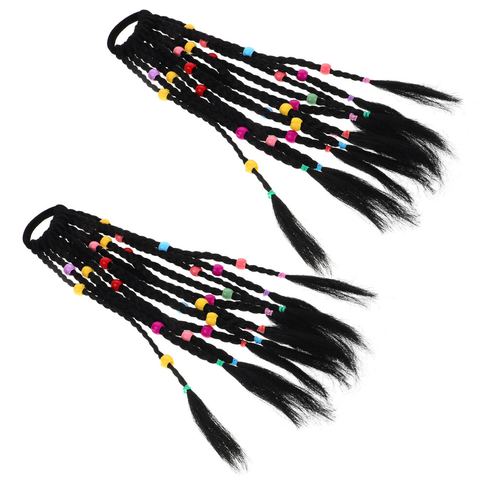 Solustre 10 Pcs Braided Ponytail Extensions For Girls Colored Hair Pieces