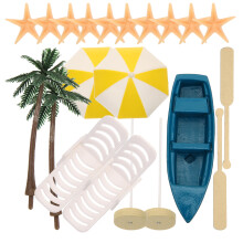 85 Pcs Beach Miniature Decorations Chair Umbrella Garden Toys