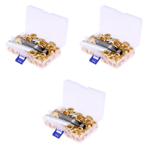 300Pcs Brass Clothing Eyelet Button Set Golden Practical Fastener Kit 2