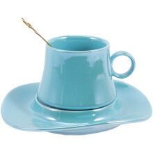 2Sets Blue Ceramic Espresso and Latte Cups with Saucer Ideal for Home