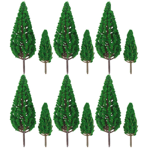24 Pcs Plastic Pine Tree Model For Garden Landscape Green 6.5Cm 11Cm 1