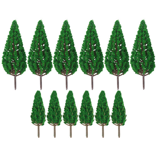 24 Pcs Plastic Pine Tree Model For Garden Landscape Green 6.5Cm 11Cm 2