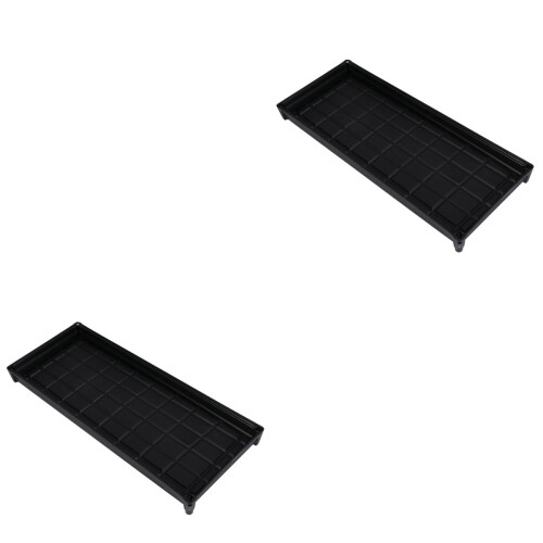 2 Count Garden Tray Drainage Plate Planter Collapsible Divided Black 2