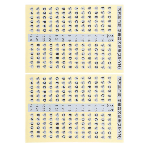 4Pcs Assorted Color Guitar Scale Stickers PVC Beginner Practice Decals