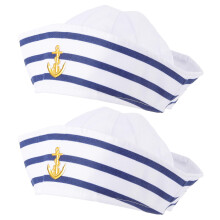 2Pcs Cosplay Captain Boat Sailor Hat For Men Women Party