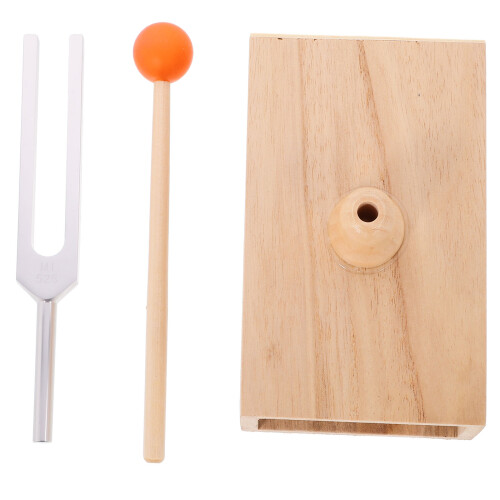 1 Set Tuning Fork with Mallet Wooden Resonator Box
