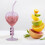 1 Set Hartvormig Cocktailglas met Rietje 5