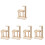 5Pcs Mini Wood Cat Tree Decorative Mini House Climbing Tower 5