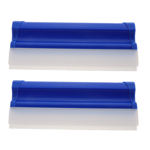 2 Pcs Bathroom Glass Cleaning Scraper Car Mirror Wiper Blue