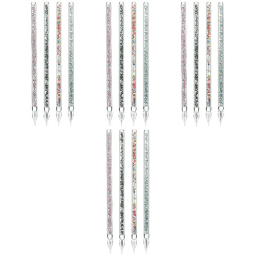 16Pcs Handmade Glass Dip Pens Multi-Function Vintage Decorative Set 2