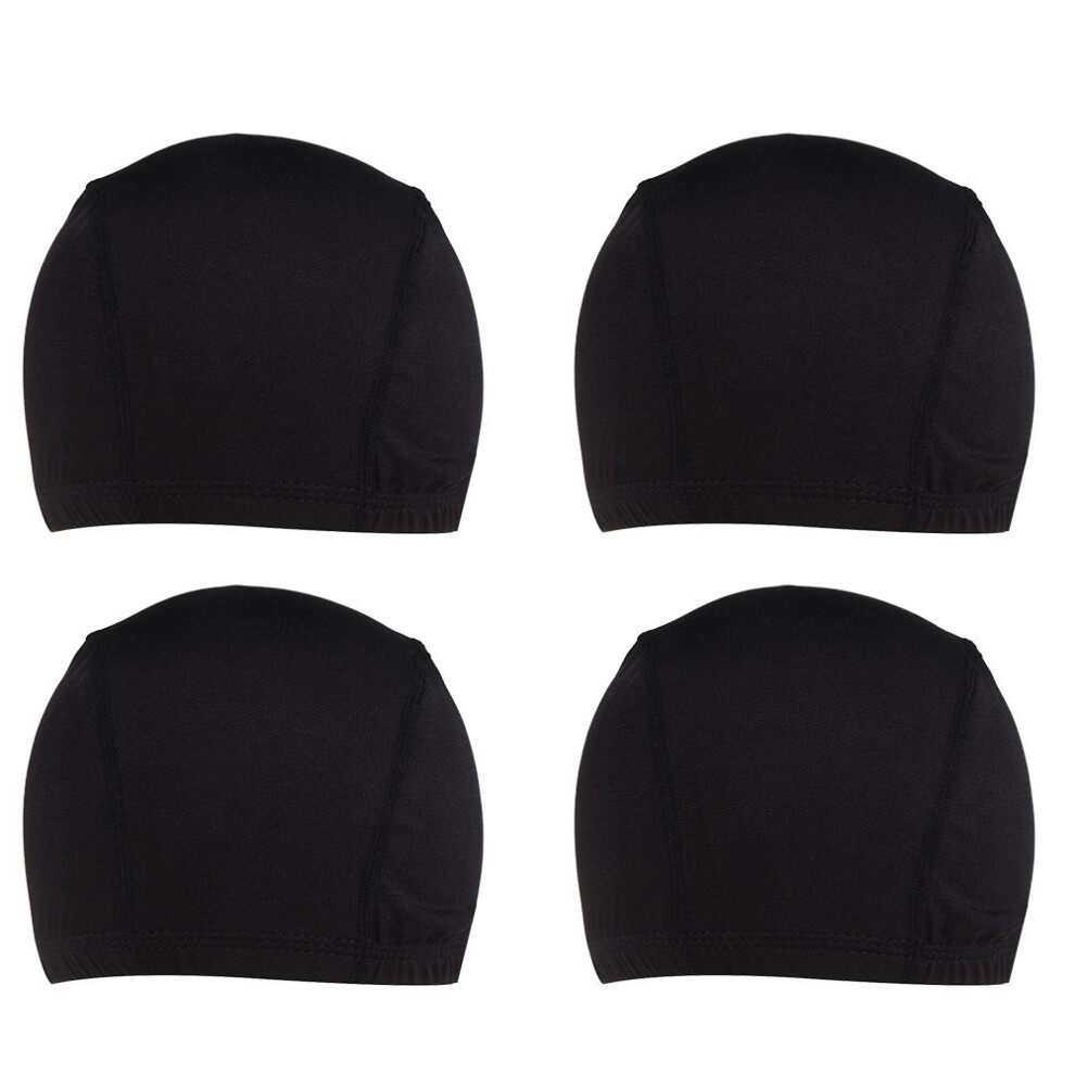 Villcase Unisex 8Pcs Net Wig Cap Wide Elastic Band Stretch Dome Cap For Braided Wig For Hair