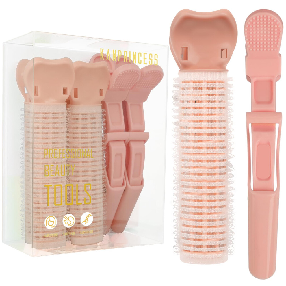 Orange Volumizing Hair Clips And Hair Roller Clips For Root Lift, Noheat Volume Boost, 4Pcs