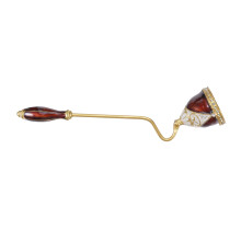 3Pcs Bell-Shaped Metal Candle Snuffer with Vintage Enamel Leaf Accent