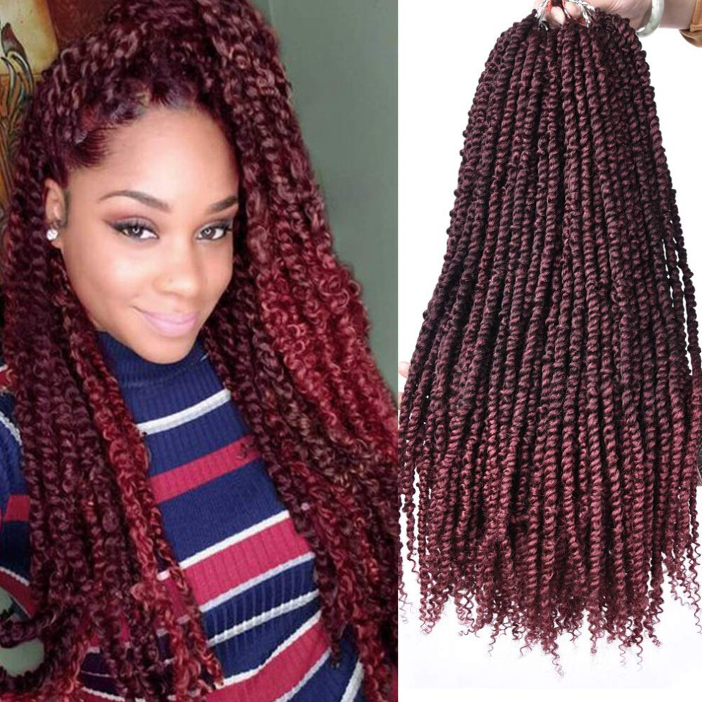 Unisex Black 24 Inch Pretwisted Passion Twist Hair Extensions, Synthetic Crochet Braids For Women, Heatresistant Fiber