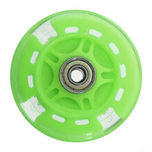 80mm LED Light Up Scooter Wheels with PU Durable Glide for Kids and Adults, Green Replacement Inline Skate Wheels