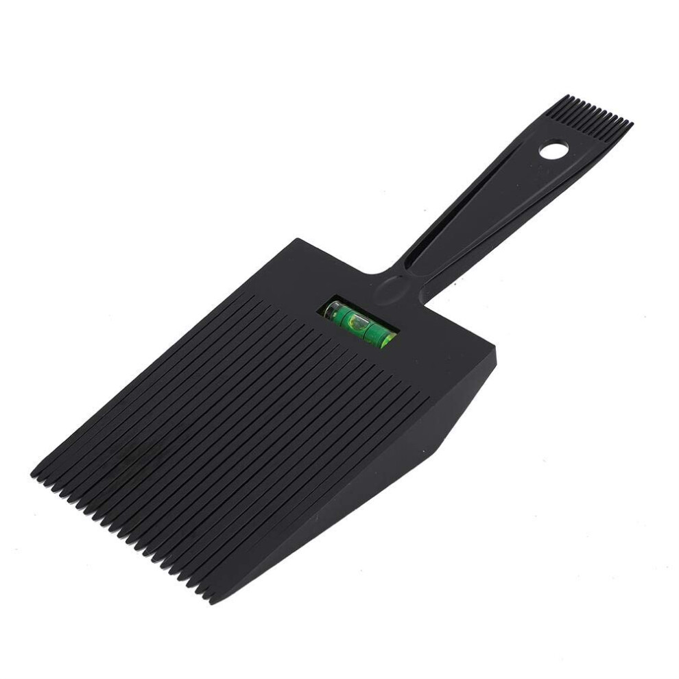 Unisex Black Flat Comb With Builtin Bubble Level For Precise Haircuts, Professional Barber Tool