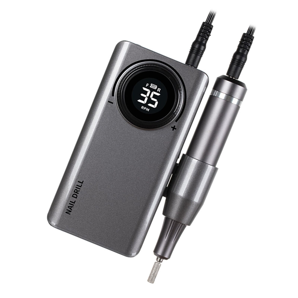 Electric Nail Drill 35000RPM Rechargeable with LCD Display and 6 Bits for Acrylic Nails
