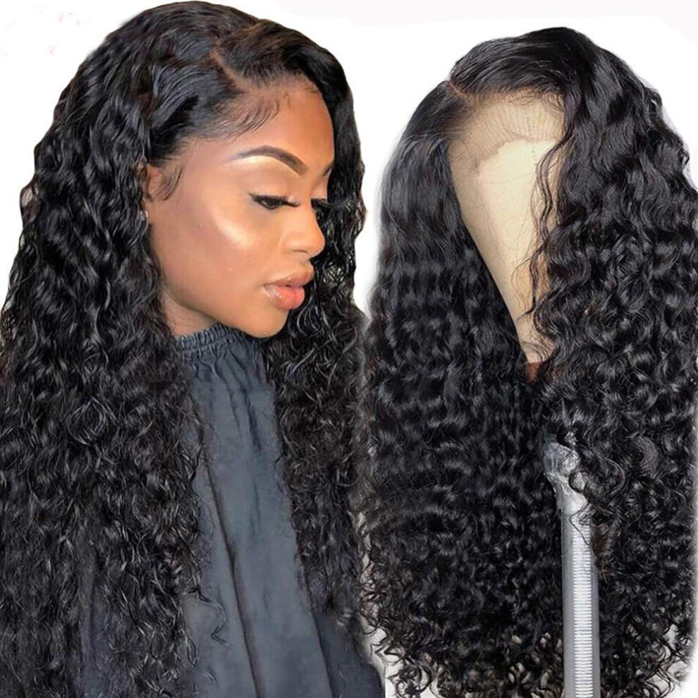 360 Lace Front Wig Brazilian Virgin Remy Human Hair Curly Pre Plucked 180% Density 14 Inch