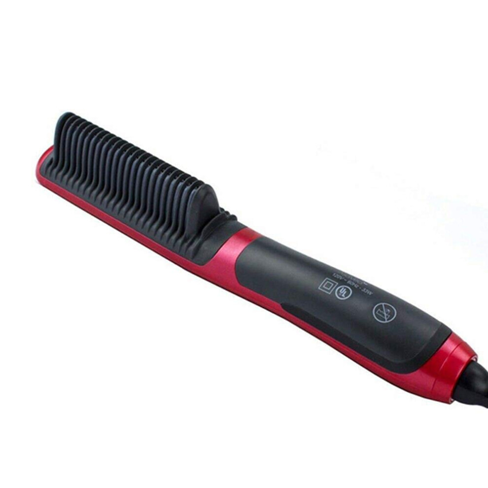 Hair Straightener Slim Ceramic Brush, Ionic Detangling Comb for Wet Dry Hair with Fast Styling