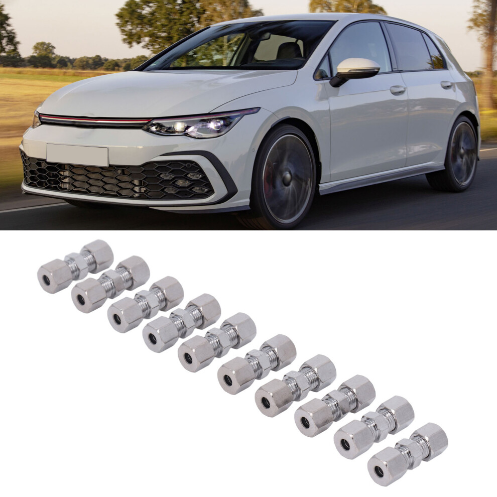 10Pcs Chrome Copper Brake Line Connector For 4.75Mm Brake Hoses 5041381608213