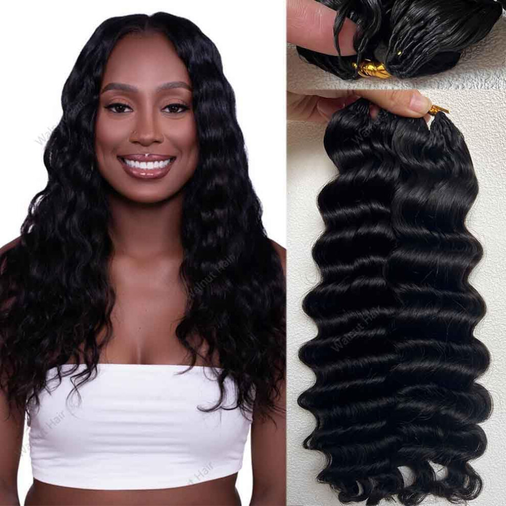 Unisex Black 14 Inch Natural Human Hair Braiding Extensions, Brazilian Virgin Crochet Braids, Knotless Pre Separated Bundles