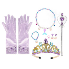 2 Sets Kids Necklace Earrings Bracelet Headdress Cosplay Props