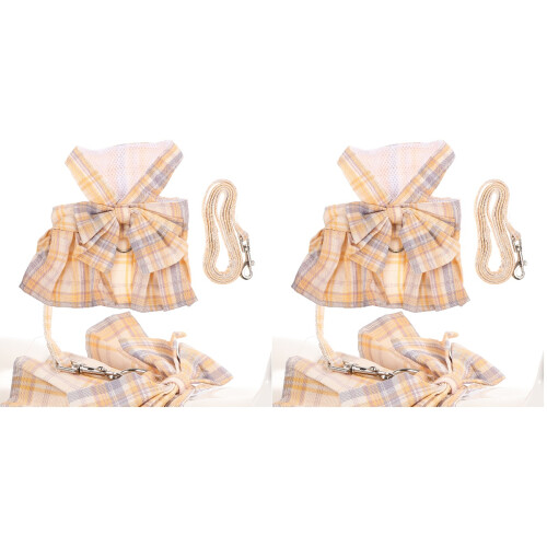 2Pcs Rabbit Bow Harness And Leash Set For Small Pets 1