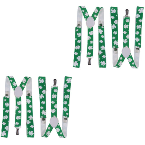 4Pcs Unisex Elastic Suspenders Clip-on Pants Holders 2