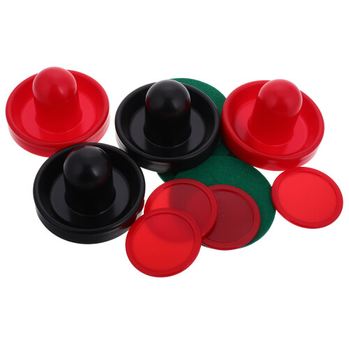 3Sets Compact Resin Table Hockey Paddle and Puck Set Assorted Colors