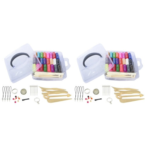 2 Sets 24 Color Oven Bake Polymer Clay Kit With Tools For Kids 1