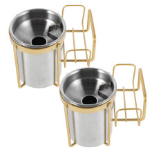 6Pcs Stainless Steel Wall Mount Ashtrays Silver Cigarette Butt Holders