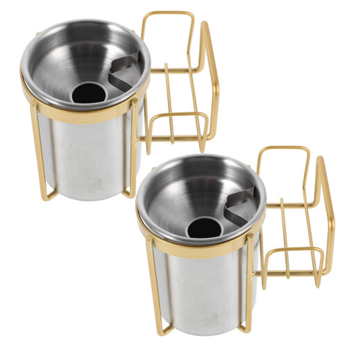 6Pcs Stainless Steel Wall Mount Ashtrays Silver Cigarette Butt Holders