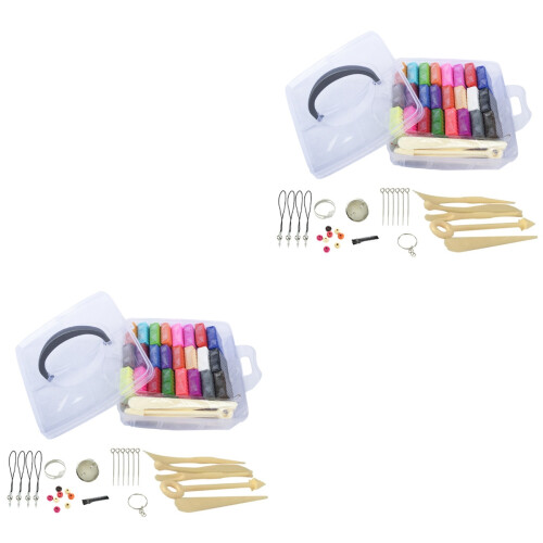 2 Sets 24 Color Oven Bake Polymer Clay Kit With Tools For Kids 2