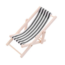 2 Pcs Beach Chair Model Mini Outdoor Ornament Stripe Recliner For Diy