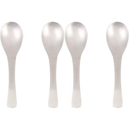 4 Pcs Stainless Steel Soup Spoons Rice Spoons Practical Thick Spoons 1