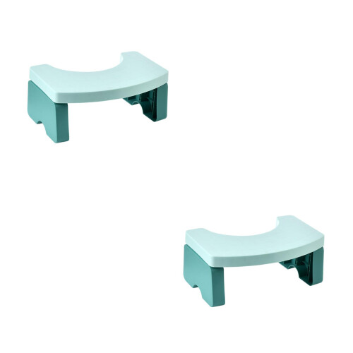 2Pcs Durable Green PP Bathroom Step Stool Toilet Seat Foot Support 2